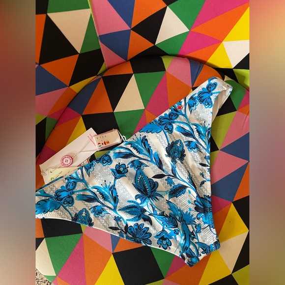 Blue Floral Bikini Bottoms - Picture 2 of 4